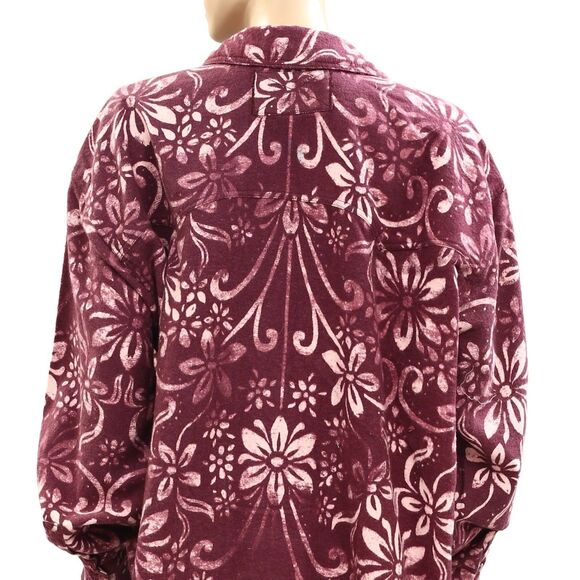 Free People We The Free Calico Flannel Shirt Floral Printed Western L New 285366 - Picture 7 of 8